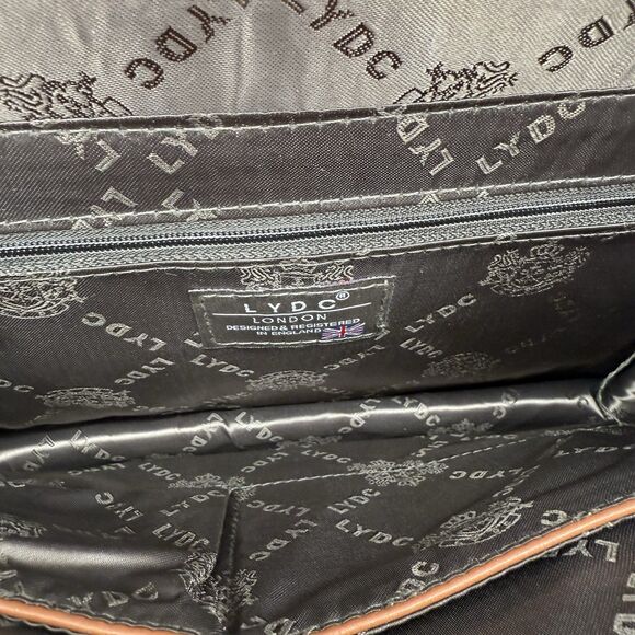 LYDC London Tan & White Polka Dot Satchel Bag Crossbody Vintage - Picture 8 of 13